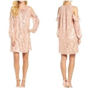 Lilly Pulitzer Womens Metallic Sandstone Silk Marlyse Shift Dress Sz S NWT